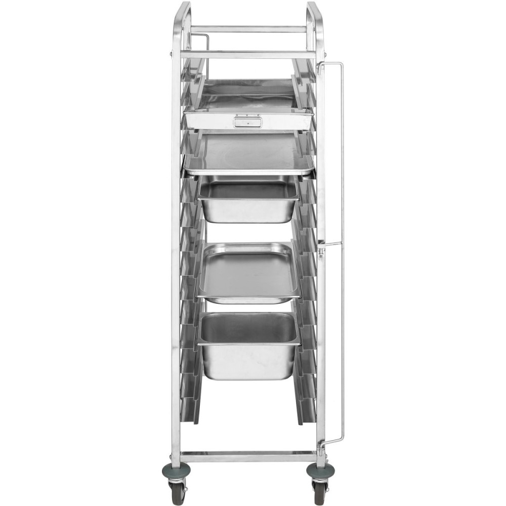 Rack/Tray/Pan Trolley Stainless steel Gastronorm 2 in 1 for GN1/1 and 60x40 Pans 15 tier | Stalwart DA-RT2N115
