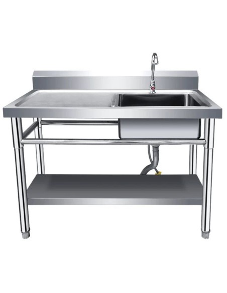 Commercial Sink Stainless steel 1000x600x850mm 1 bowl right Splashback Undershelf | Stalwart DA-WUS100600RIGHT