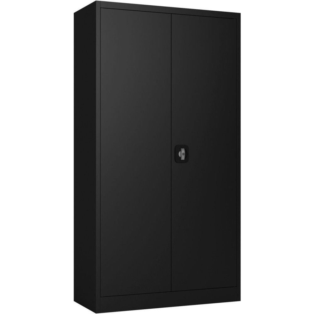 Commercial Steel Black Storage Cupboard with 4 Shelves and Lock 800x400x1800mm | DA-FCA18BLACK