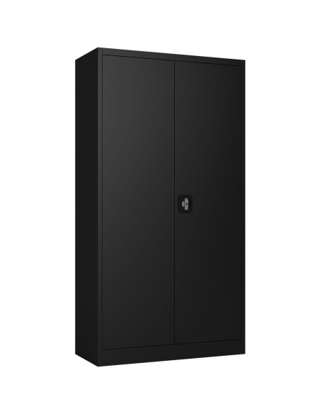 Commercial Steel Black Storage Cupboard with 4 Shelves and Lock 800x400x1800mm | DA-FCA18BLACK