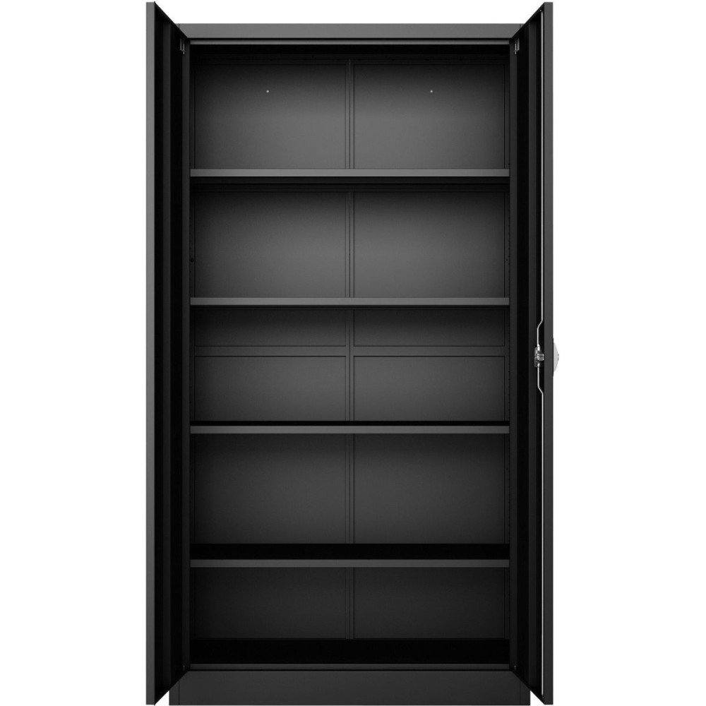 Commercial Steel Black Storage Cupboard with 4 Shelves and Lock 800x400x1800mm | DA-FCA18BLACK