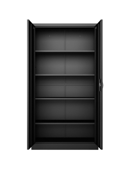 Commercial Steel Black Storage Cupboard with 4 Shelves and Lock 800x400x1800mm | DA-FCA18BLACK
