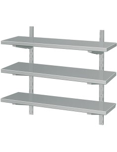 Wall shelf 3 levels 2000x300mm Stainless steel | Stalwart DA-VWS2033