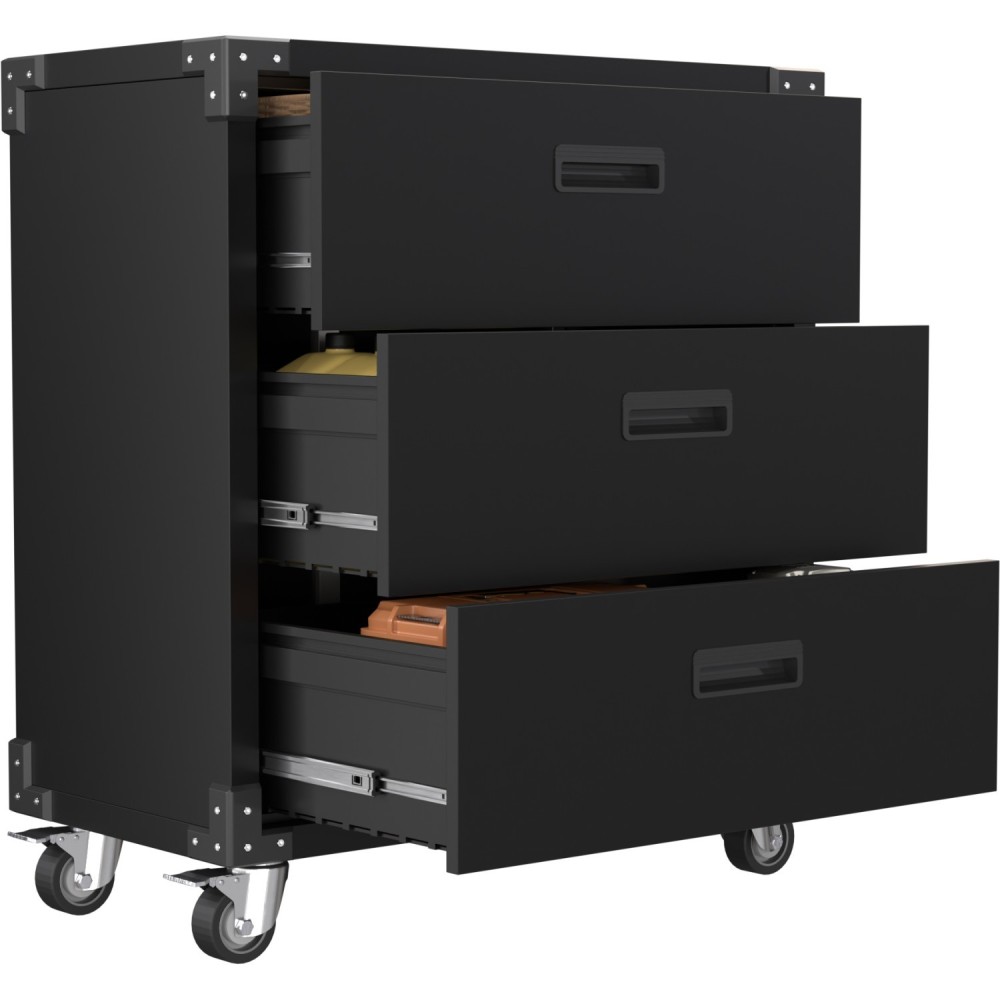 Professional Black 3 Drawer Steel Tool Cabinet 800x420x900mm | Stalwart DA-SART218