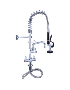 Pre Rinse Spray Unit with Swing faucet Deck mount Double inlet Height 600mm Stainless steel | DA-EQ7801A08
