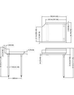 Commercial Stainless steel Pass Through Dishwasher Table Right 914mm Width | Stalwart CDT36R 2