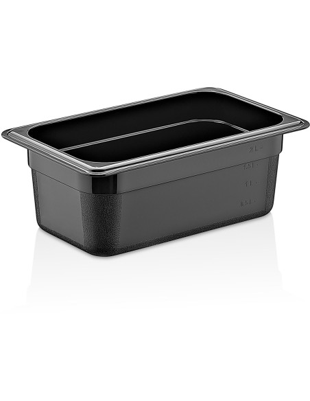 Polycarbonate Gastronorm Pan GN1/4 Depth 200mm Black | Stalwart DA-GNP14200B