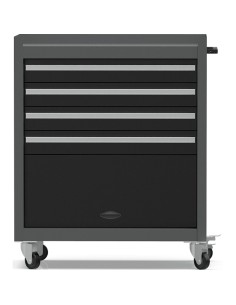 Professional Grey and Black Tool Drawer Cabinet with 4 Drawers and Locker Design 616x330x760mm | Stalwart DA-TC027 2