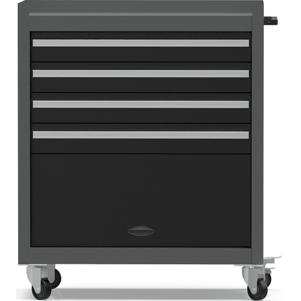 Professional Grey and Black Tool Drawer Cabinet with 4 Drawers and Locker Design 616x330x760mm | Stalwart DA-TC027