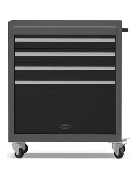 Professional Grey and Black Tool Drawer Cabinet with 4 Drawers and Locker Design 616x330x760mm | Stalwart DA-TC027