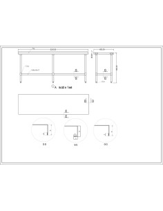 Commercial Stainless Steel Work Table Bottom shelf Upstand 2100x600x900mm | Stalwart DA-WT60210GB 2
