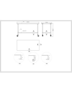 Commercial Mobile Stainless Steel Work Table Bottom shelf 1500x700x900mm | Stalwart DA-WT60170GMOBILE 2
