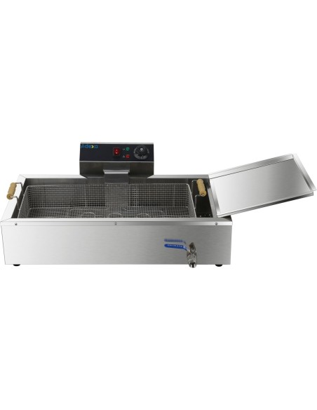 Commercial Fryer Single Electric 13 litre 3.9kW Countertop Drainage tap | Stalwart DA-EF13L