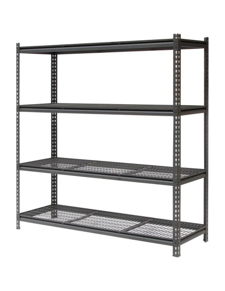 Professional Heavy Duty Wire Shelving Unit 2000x600x1830mm 4 shelves Black | Stalwart DA-FUJI402