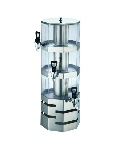 Commercial Juice Dispenser 3 Tier 12 litres Octagon | Stalwart DA-JVS12A