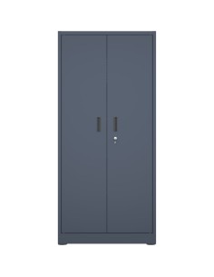 Heavy Duty Grey 2 Door Lockable Steel Tool Cabinet with 4 Shelves & Pegboard 800x400x1800mm | Stalwart DA-SETC1GREY 2