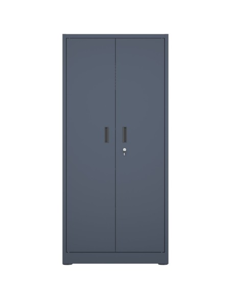 Heavy Duty Grey 2 Door Lockable Steel Tool Cabinet with 4 Shelves & Pegboard 800x400x1800mm | Stalwart DA-SETC1GREY
