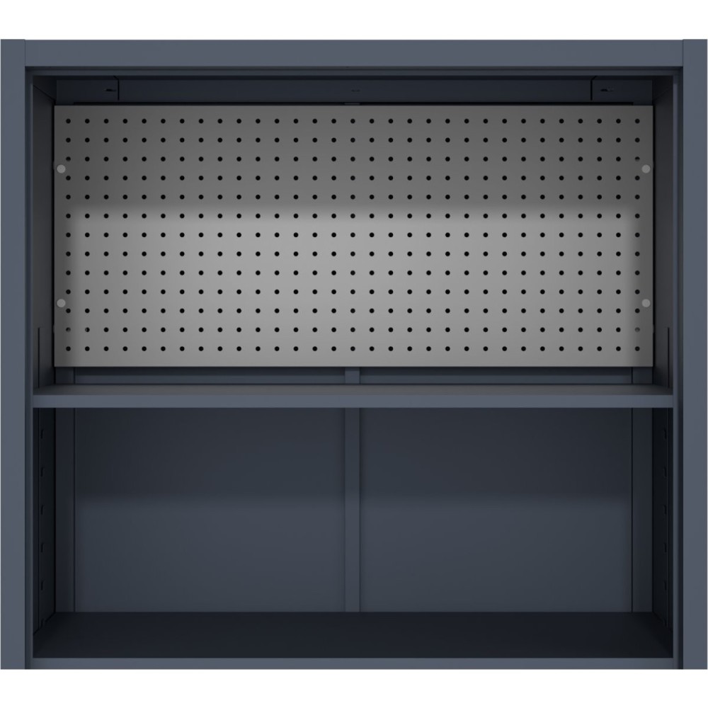 Heavy Duty Grey 2 Door Lockable Steel Tool Cabinet with 4 Shelves & Pegboard 800x400x1800mm | Stalwart DA-SETC1GREY