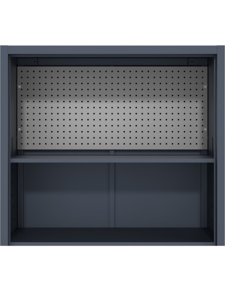 Heavy Duty Grey 2 Door Lockable Steel Tool Cabinet with 4 Shelves & Pegboard 800x400x1800mm | Stalwart DA-SETC1GREY