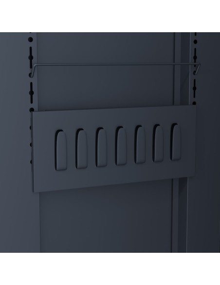 Heavy Duty Grey 2 Door Lockable Steel Tool Cabinet with 4 Shelves & Pegboard 800x400x1800mm | Stalwart DA-SETC1GREY