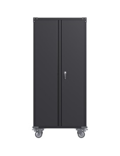 Commercial Mobile Black Steel Cabinet 2 Doors 800x410x1800mm | Stalwart DA-SART204