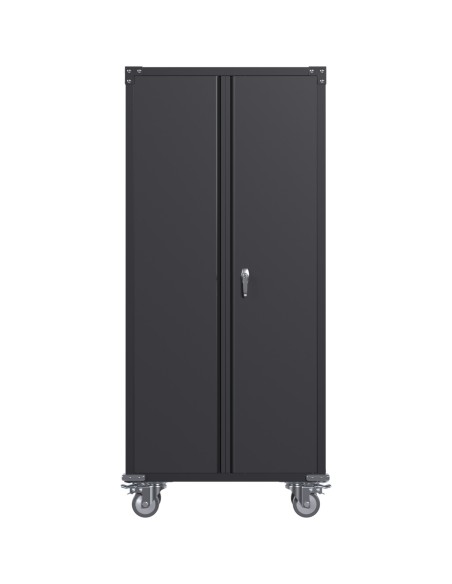Commercial Mobile Black Steel Cabinet 2 Doors 800x410x1800mm | Stalwart DA-SART204