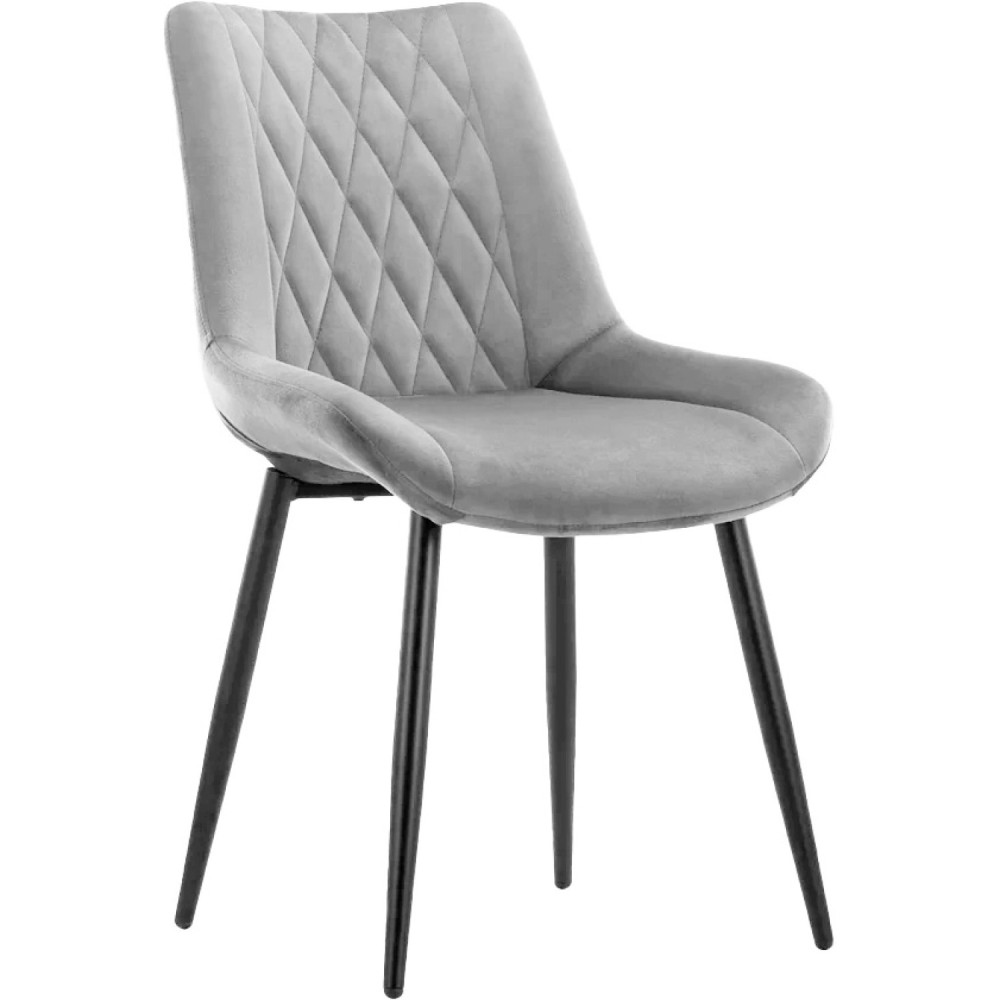 4pcs Side Dining Chair Velvet seat Light Grey | Stalwart DA-WW198LIGHTGREY