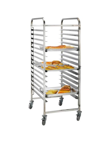 Rack/Tray/Pan Trolley Stainless steel for 30 x 600x400mm sheet pan 15 tier | Stalwart DA-RT6430