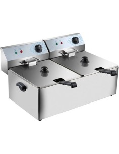 Commercial Fryer Double Electric 2x11 litre 7kW Countertop | Stalwart DA-HEF11L2