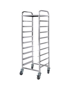 Commercial Dishwasher Basket Trolley with Top shelf Stainless steel 9 levels 550x510x1700mm | DA-RT5509T
