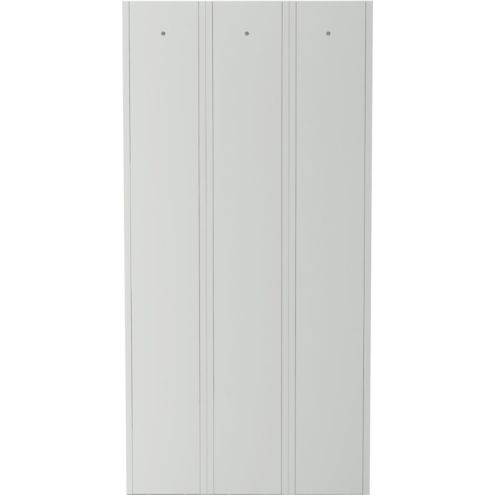Commercial Grey Three Door Locker with Clothes Hanger, Fixed Shelf and Mirror 900x450x1800mm | DA-LOCKER3TW