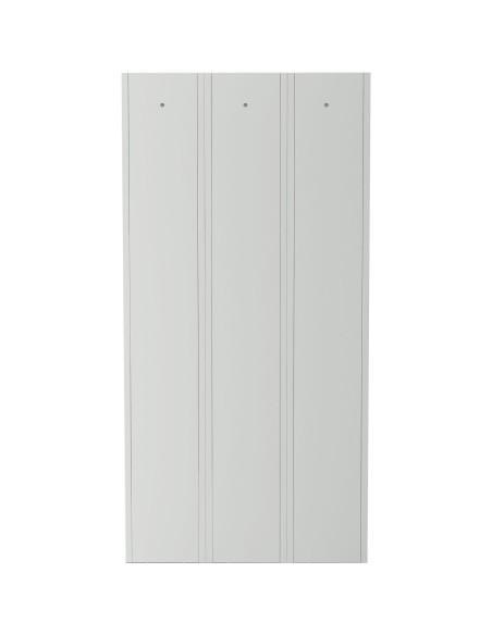 Commercial Grey Three Door Locker with Clothes Hanger, Fixed Shelf and Mirror 900x450x1800mm | DA-LOCKER3TW