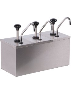 Commercial Condiment/Sauce Dispenser 3 pumps Stainless steel | DA-JZS003