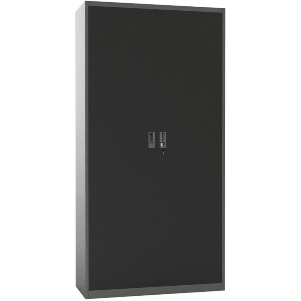 Heavy Duty Grey and Black 2 Door Lockable Steel Tool Cabinet with 4 Adjustable Shelves 900x380x1800mm | DA-WG27