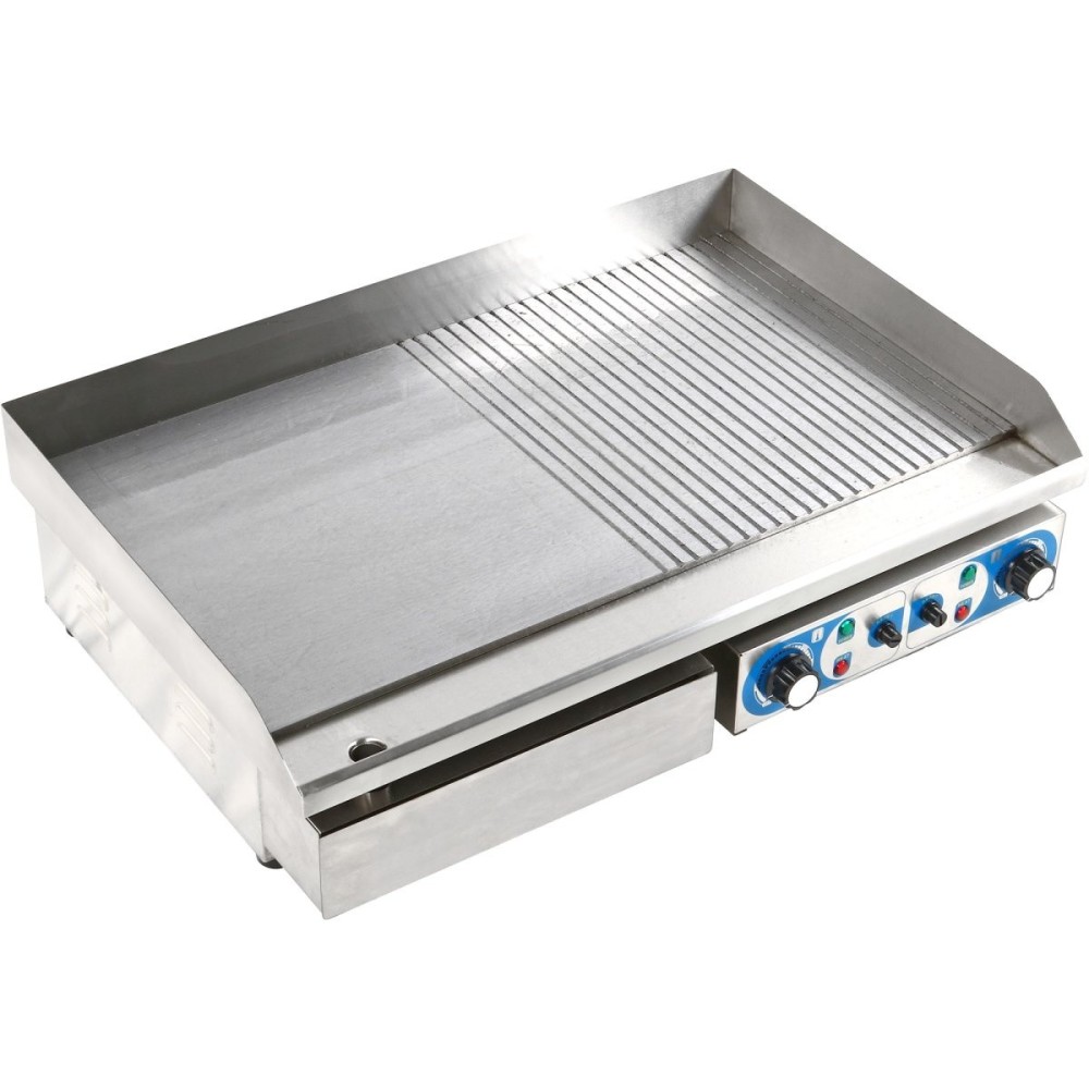 Commercial Giant Griddle Half Ribbed 728x393mm 2  Zones 4.4kW Electric | WHEG820AFR