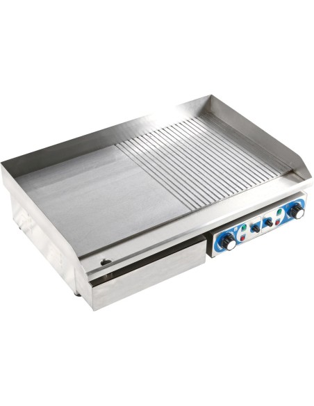 Commercial Giant Griddle Half Ribbed 728x393mm 2  Zones 4.4kW Electric | WHEG820AFR