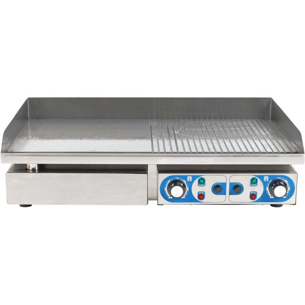 Commercial Giant Griddle Half Ribbed 728x393mm 2  Zones 4.4kW Electric | WHEG820AFR