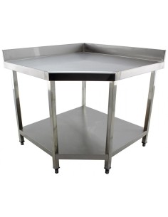 Commercial Work table Corner unit Stainless steel Sides 600mm Upstand | Stalwart DA-VT106CB
