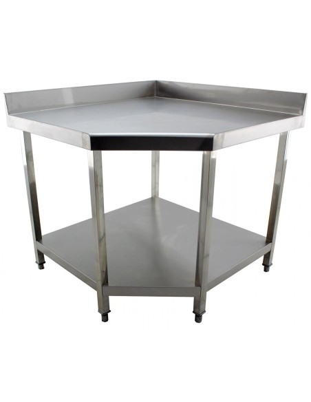 Commercial Work table Corner unit Stainless steel Sides 600mm Upstand | Stalwart DA-VT106CB