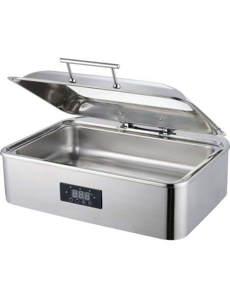 Chafing Dish Electric heating Glass lid Stainless steel 9 litres | Stalwart DA-ACFD9L01
