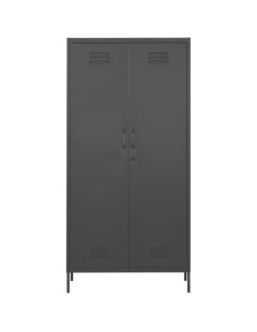 Commercial Steel Black Storage Cabinet 2 Doors 4 Shelves 760x450x1800mm | Stalwart DA-MYHC13