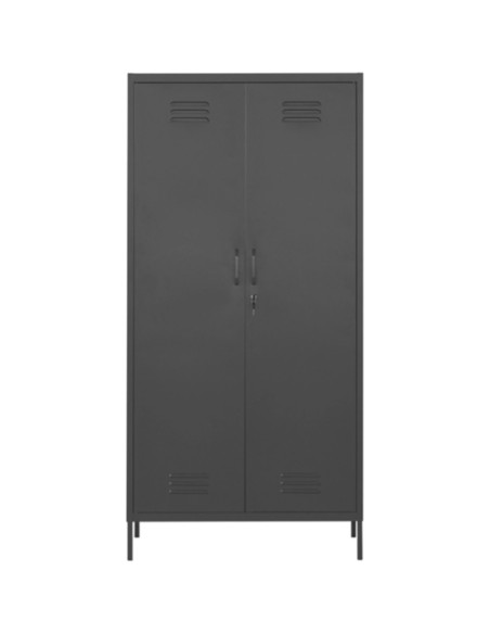 Commercial Steel Black Storage Cabinet 2 Doors 4 Shelves 760x450x1800mm | Stalwart DA-MYHC13