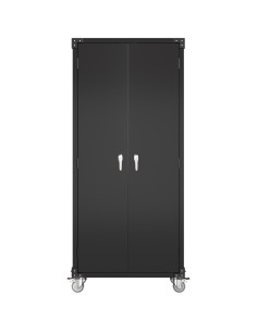 Professional Black 2 Door Lockable Steel Tool Cabinet with 4 Adjustable Shelves 800x420x1830mm | Stalwart DA-SART214