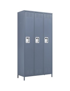 Commercial Grey 3 Door Locker with 2 Shelves 900x400x1830mm | Stalwart DA-SART236 2
