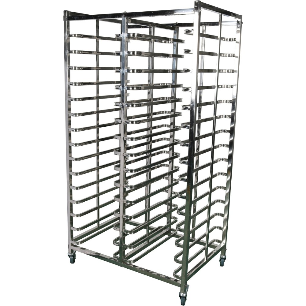 Economic Design Rack Trolley Dual Row 2x15 Tiers for 600x400mm Sheet Pans | Stalwart DA-ERT6415X2