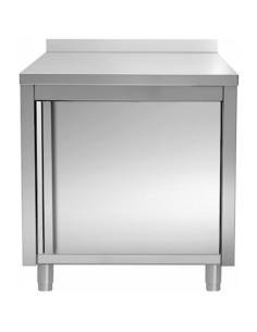 Commercial Worktop Floor Cupboard Hinged door Stainless steel Width 600mm Depth 600mm Upstand | Stalwart DA-THASR66A