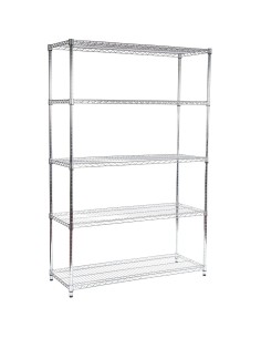 Commercial Shelving unit 5 tier 2250kg Width 1800mm Depth 450mm Chrome wire | Stalwart Da-CR546182