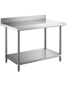 Professional Work Table with Upstand and Backsplash Stainless Steel 1800x700x900mm | Stalward DA-W218E70180B