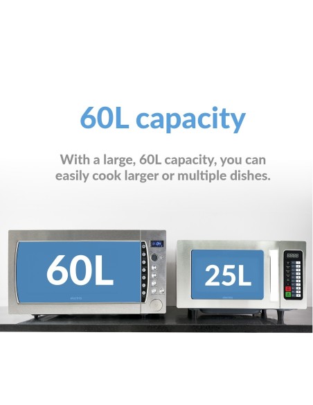 Extra Large 60 Ltr Commercial Microwave Oven 1200W with Humidity Sensor 60 Litre | Stalwart
