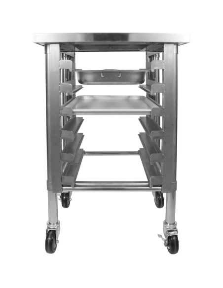 Commercial Mobile Equipment Stand with 6 Tier Tray Rack GN1/1 Marine Edges 800x700x600mm | Stalwart DA-WHMTR7080C